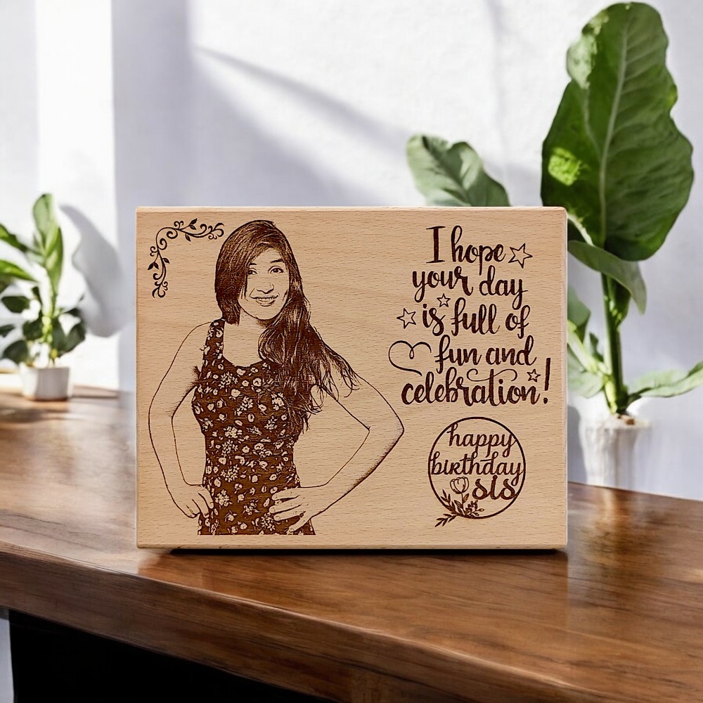Wooden Engraved Photo Frame
