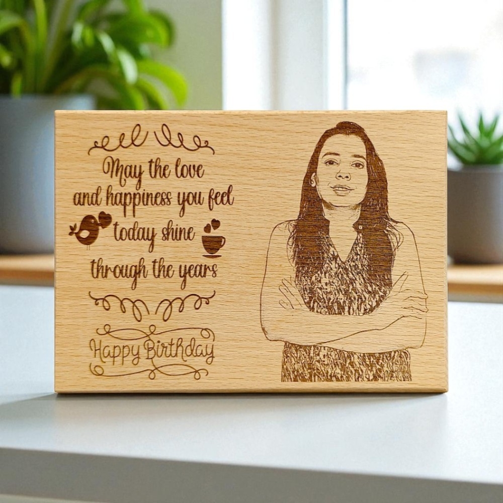Personalized Wooden Engraved Frame for Birthday