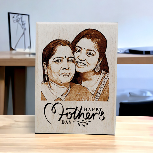 Personalized Wooden Engraved Photo Frame Gift for Mother's Day Size(5×7 Inches)