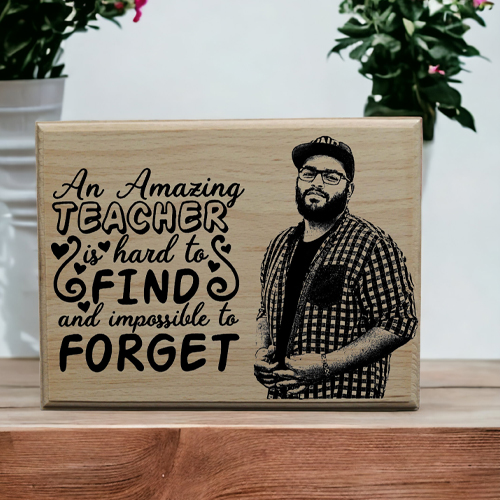 Personalized Wooden Engraved Photo Frame, Customize Gift for Teachers Size(8×6 Inches)