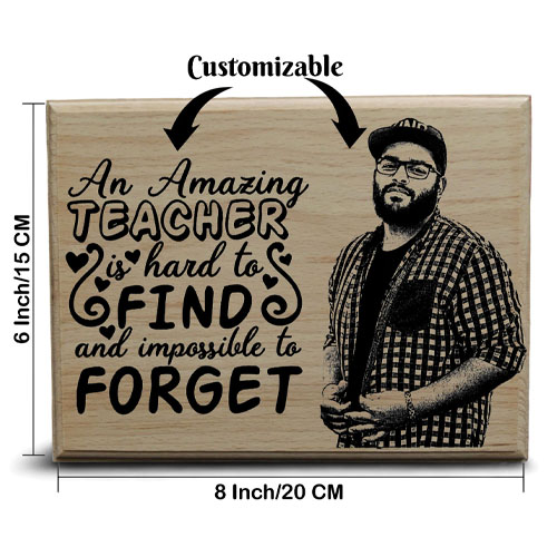 Personalized Wooden Engraved Photo Frame, Customize Gift for Teachers Size(8×6 Inches)